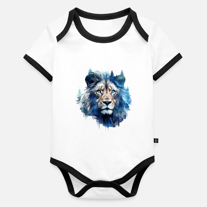 Löwe Baby Bio-Kurzarm-Kontrastbody