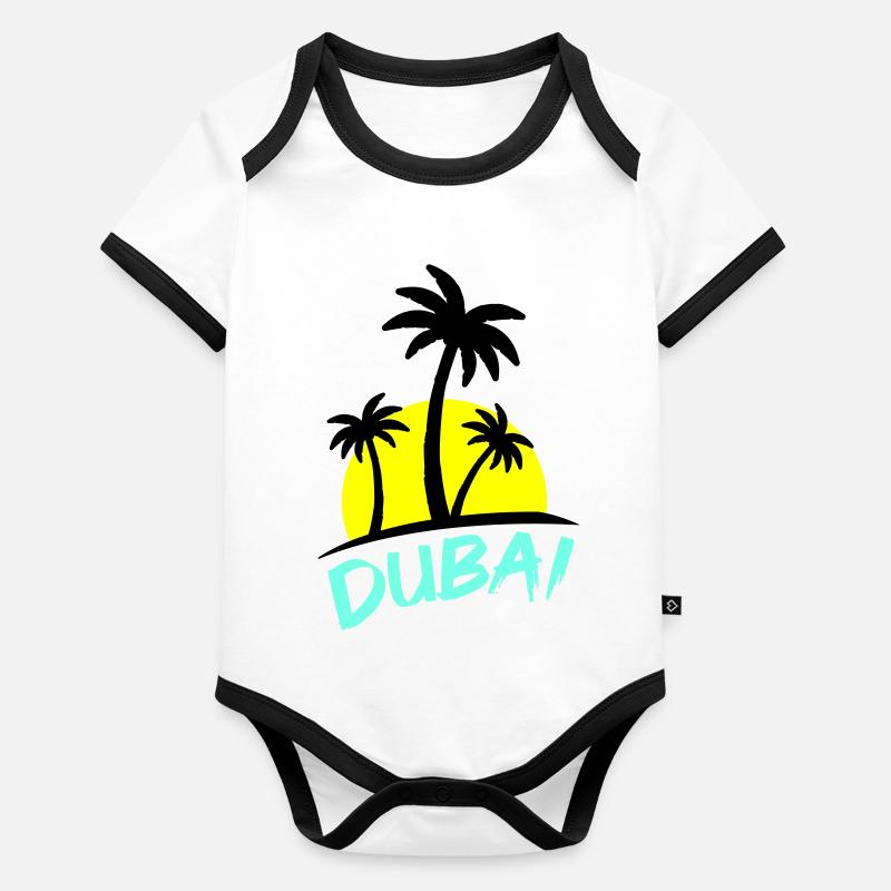 Dubaï Body Bébé bio contrasté manches courtes