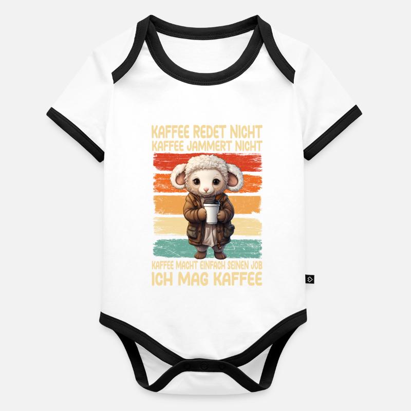 Kaffee Rede Nicht Kaffee Jammert Nicht Schaf Baby Bio-Kurzarm-Kontrastbody
