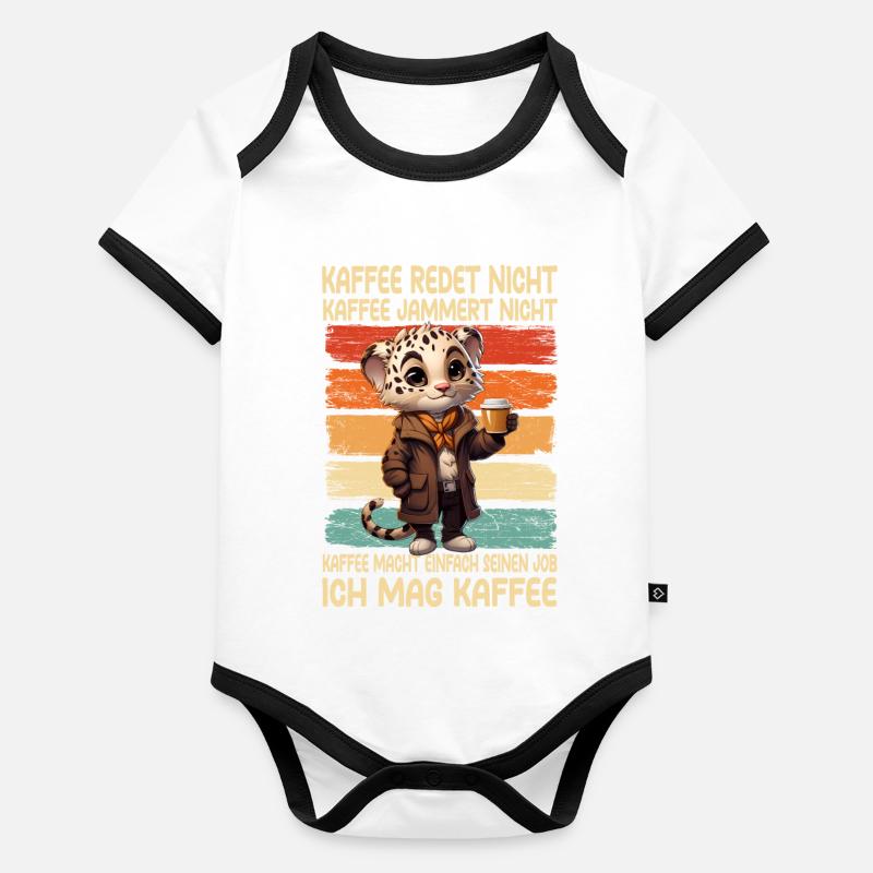 Kaffee Rede Nicht Kaffee Jammert Nicht Gepard Baby Bio-Kurzarm-Kontrastbody