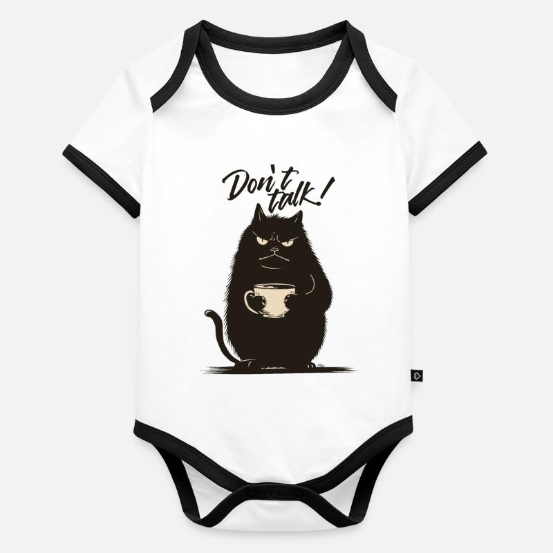 Mr Catnip - Don't talk! Organic Baby Contrasting Bodysuit