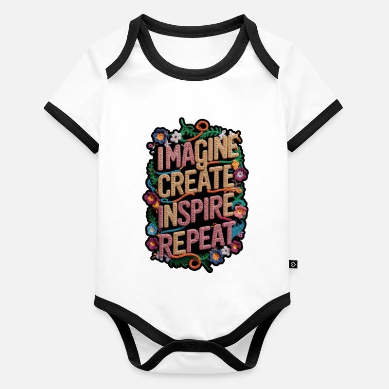 Imaginer, créer, inspirer, répéter Body Bébé bio contrasté manches courtes
