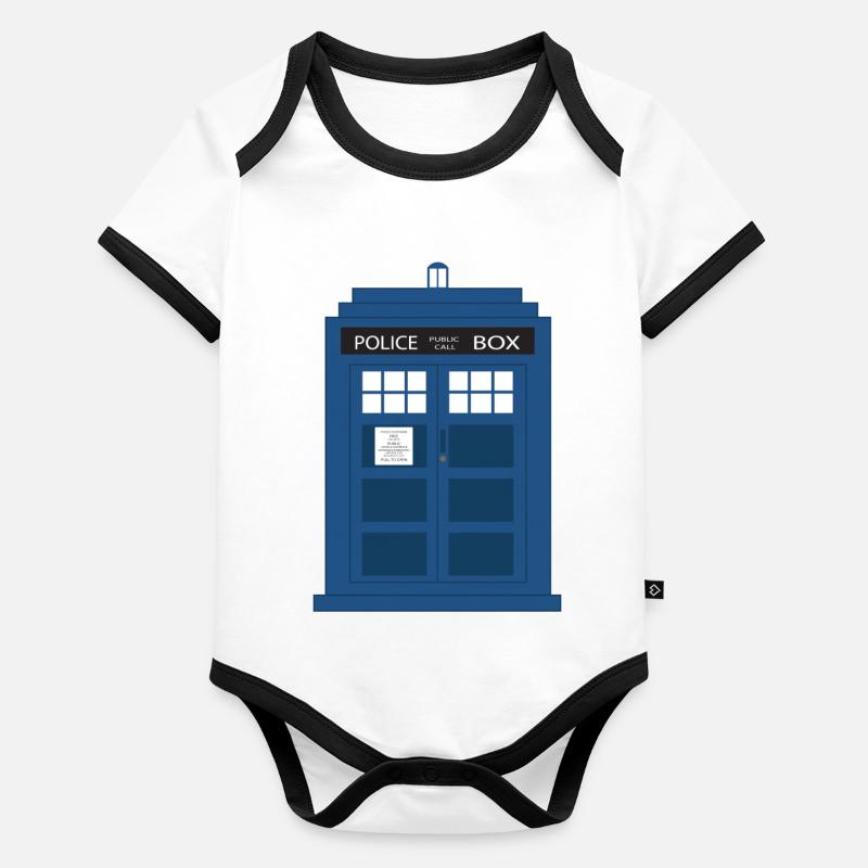 Tardis Organic Baby Contrasting Bodysuit