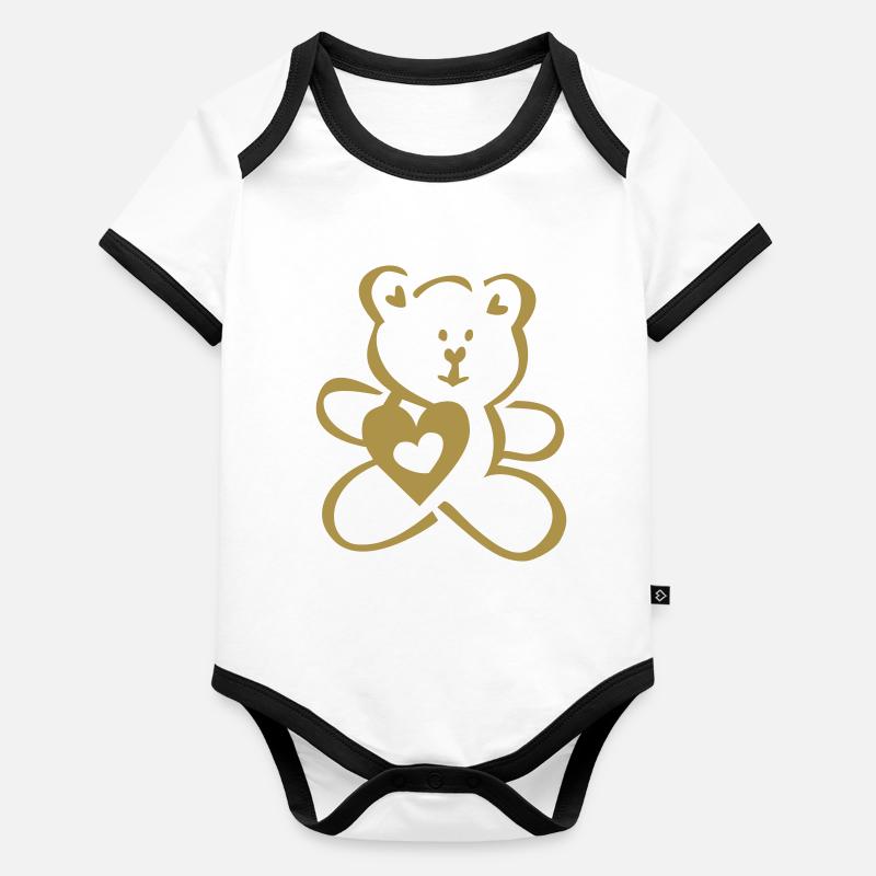 TEDDY with heart Organic Baby Contrasting Bodysuit