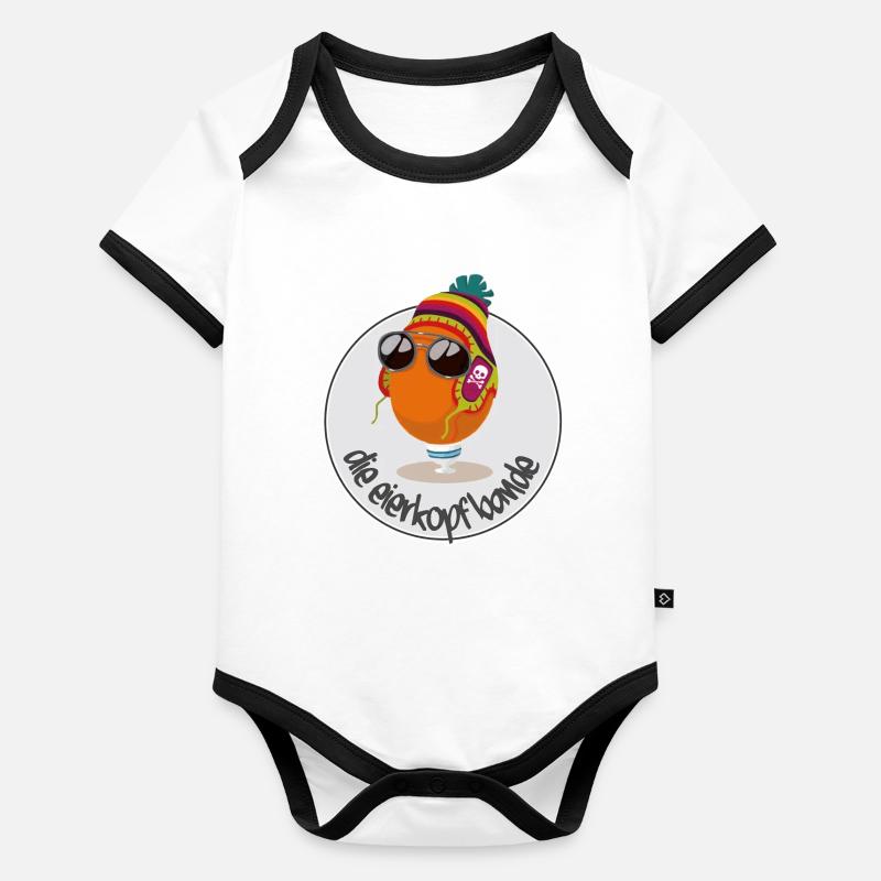 Eierkopfbande Classic Baby Bio-Kurzarm-Kontrastbody