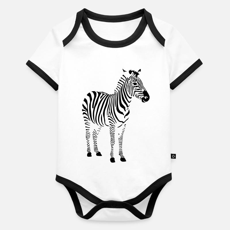 zebra Organic Baby Contrasting Bodysuit