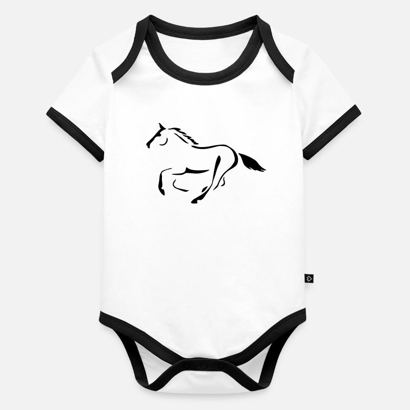 Rennpferd Baby Bio-Kurzarm-Kontrastbody