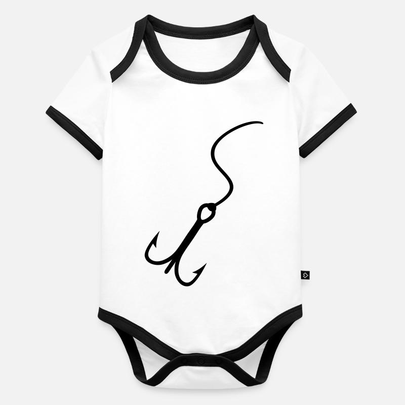 Fishing Fishhook Body Bébé bio contrasté manches courtes