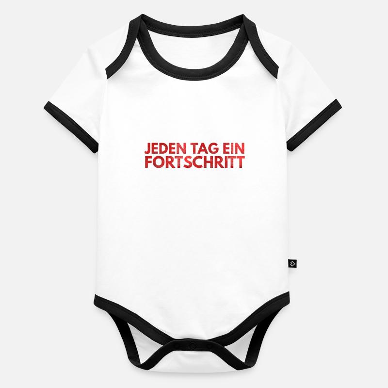Jeden Tag ein Fortschritt Baby Bio-Kurzarm-Kontrastbody