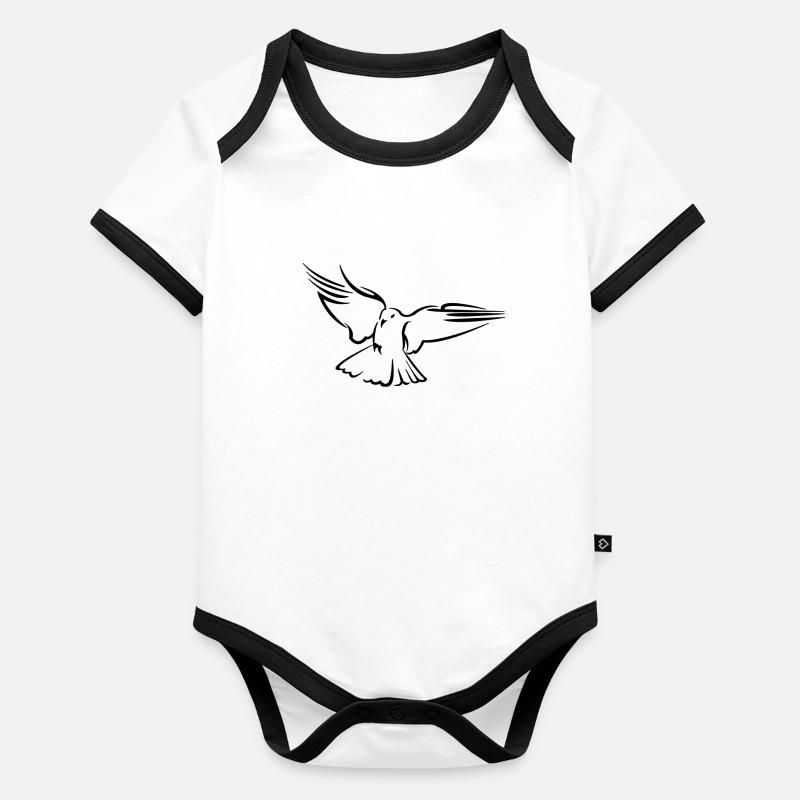 colombe Body Bébé bio contrasté manches courtes