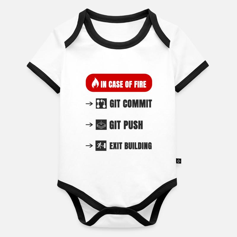 Feu de git Body Bébé bio contrasté manches courtes