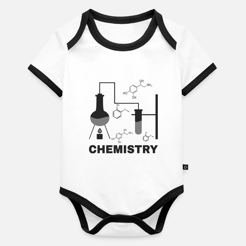 chimiste Body Bébé bio contrasté manches courtes