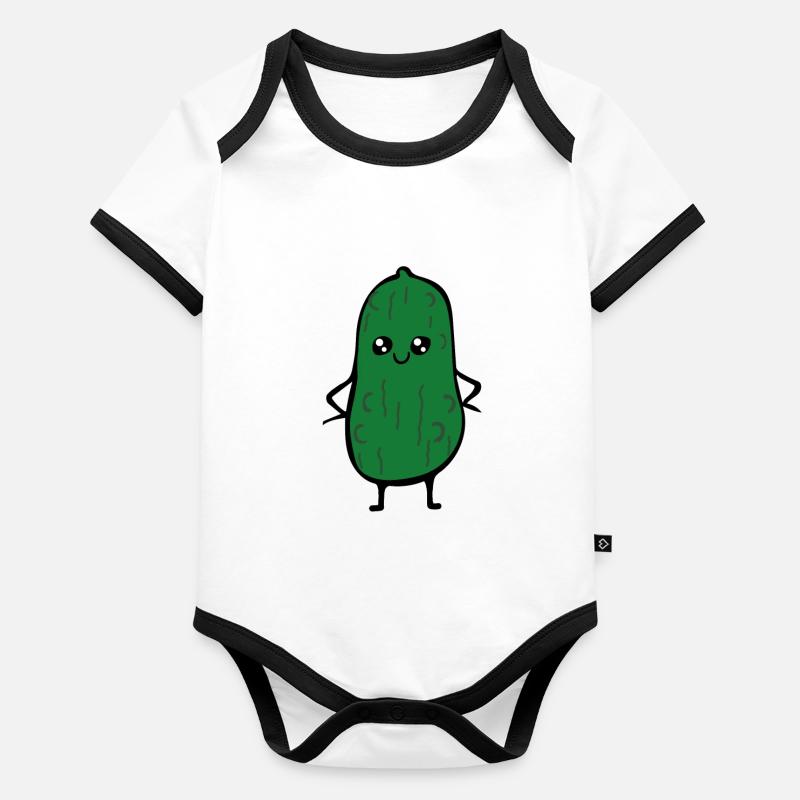 Concombre aigre - drôle Body Bébé bio contrasté manches courtes