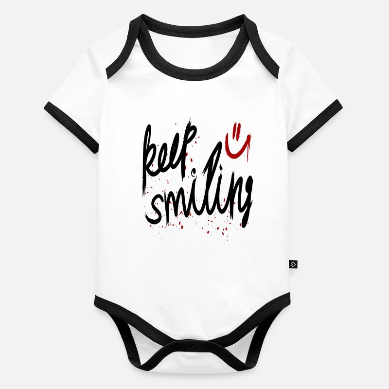 continue de sourire Body Bébé bio contrasté manches courtes