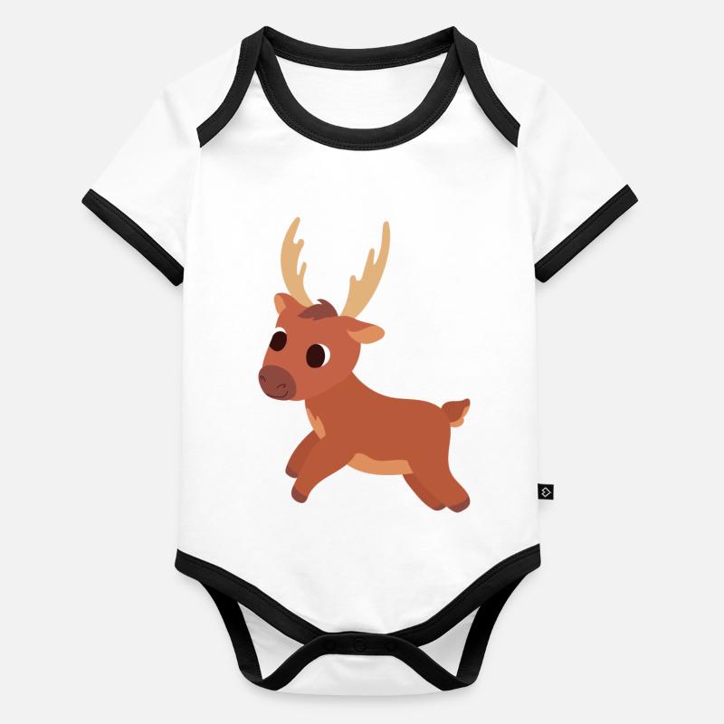 Cute reindeer Organic Baby Contrasting Bodysuit