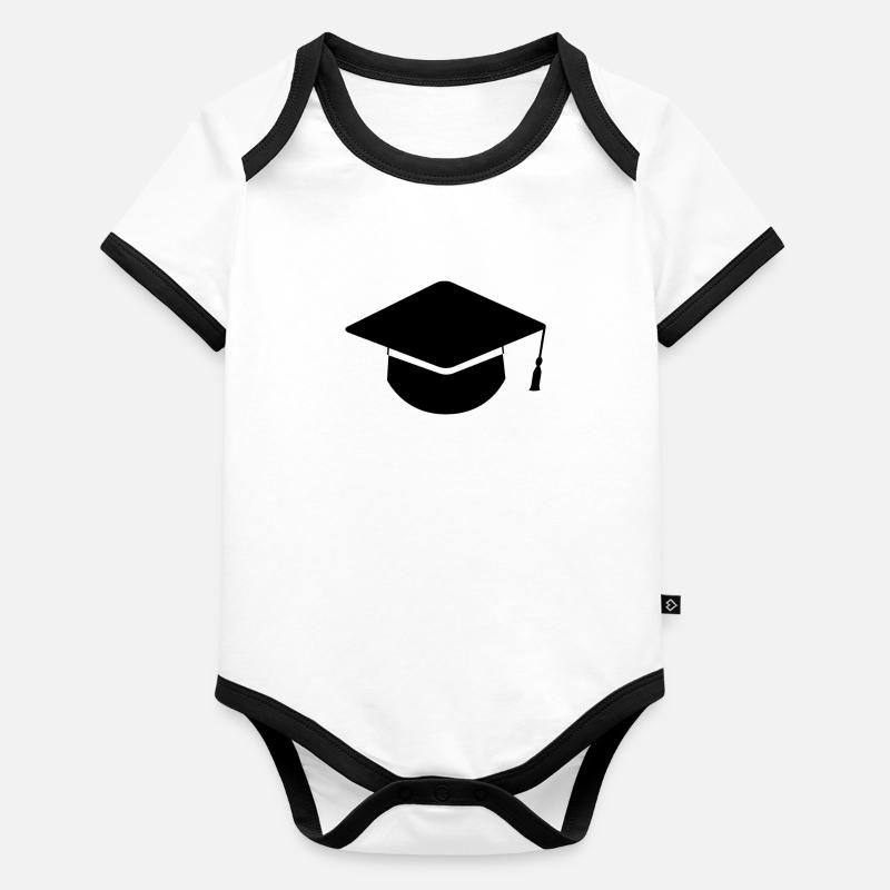 Chapeau de diplômé Body Bébé bio contrasté manches courtes