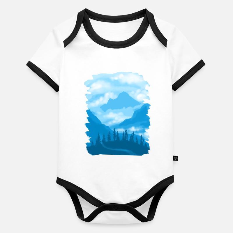 mountains Organic Baby Contrasting Bodysuit