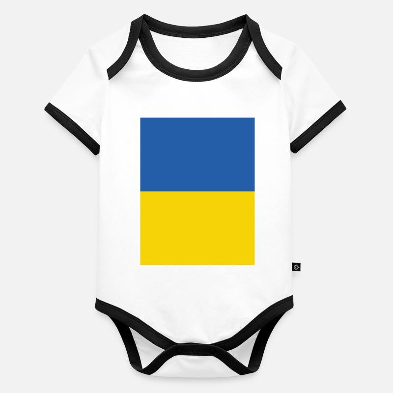 Solidarität mit der Ukraine Baby Bio-Kurzarm-Kontrastbody