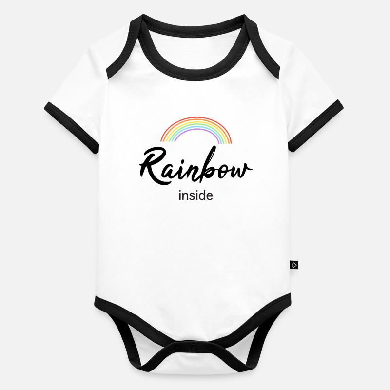 Rainbow inside Baby Bio-Kurzarm-Kontrastbody