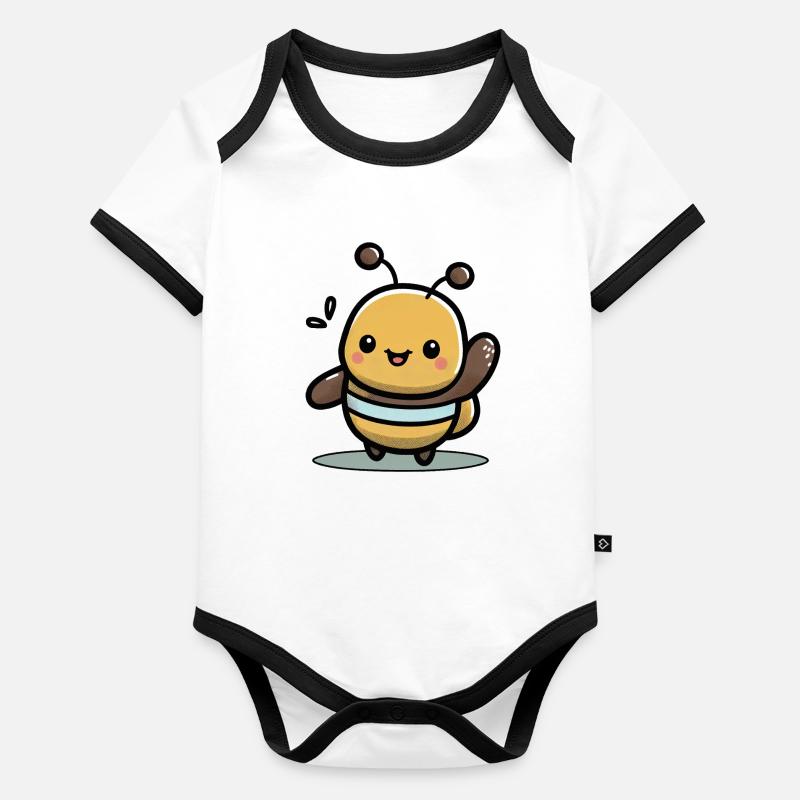 Kawaii bee design, for hardworking Organic Baby Contrasting Bodysuit