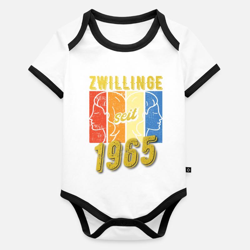 Zwillinge Sternzeichen 1965 Geschenk Baby Bio-Kurzarm-Kontrastbody