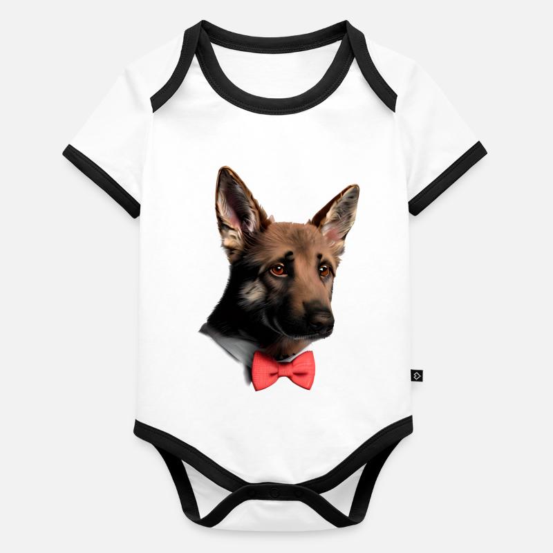 Hundehalter Deutscher Schäferhund Anzug Hundewelpe Baby Bio-Kurzarm-Kontrastbody