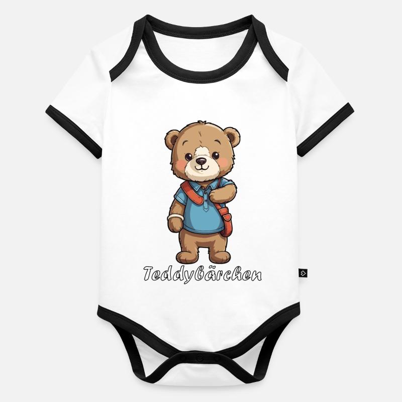 Teddybärchen - Teddybärchen - Teddybärchen Baby Bio-Kurzarm-Kontrastbody