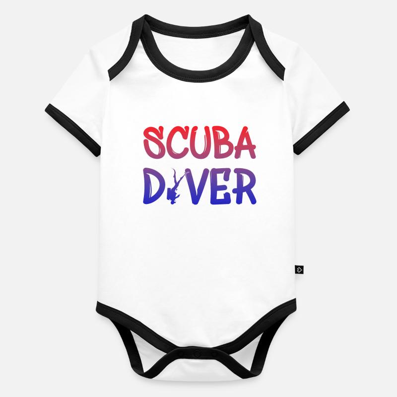 Scuba Diver Diving Baby Bio-Kurzarm-Kontrastbody