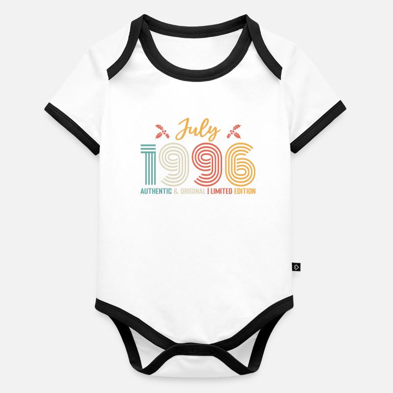 Juli 1996 Geburtstag Juli 1996 Juli Baby Bio-Kurzarm-Kontrastbody