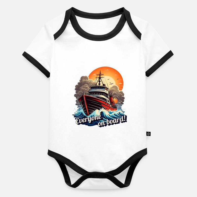 Everyone on board Organic Baby Contrasting Bodysuit