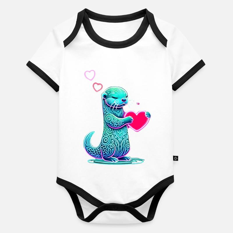 Neon Otter Baby Bio-Kurzarm-Kontrastbody