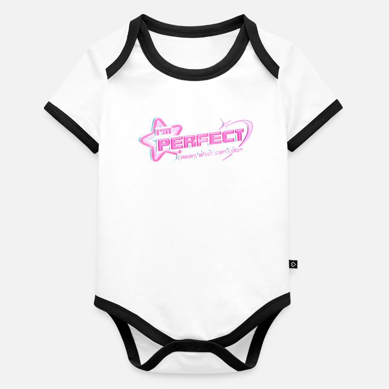 I'm Perfect – Y2K Pinkcore Diva Design Baby Bio-Kurzarm-Kontrastbody