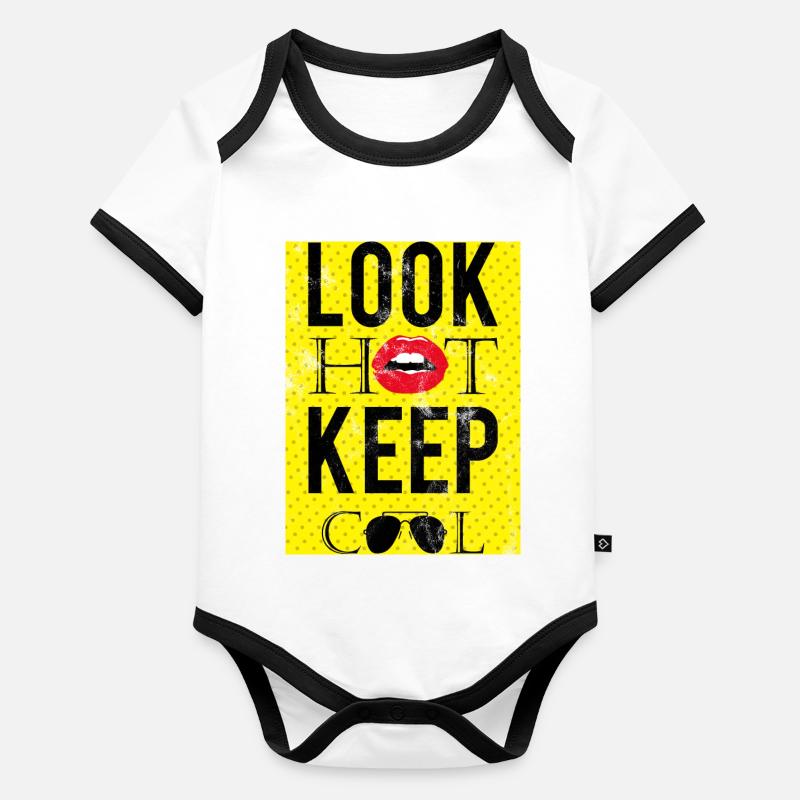Pop Art / Graphic Novel: Look Hot, Keep Cool - Lèvres Body Bébé bio contrasté manches courtes