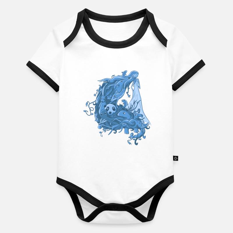 Mutter Natur Baby Bio-Kurzarm-Kontrastbody
