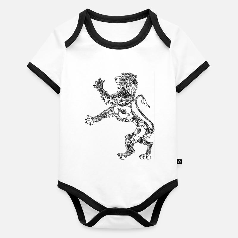 Blason Leo Body Bébé bio contrasté manches courtes