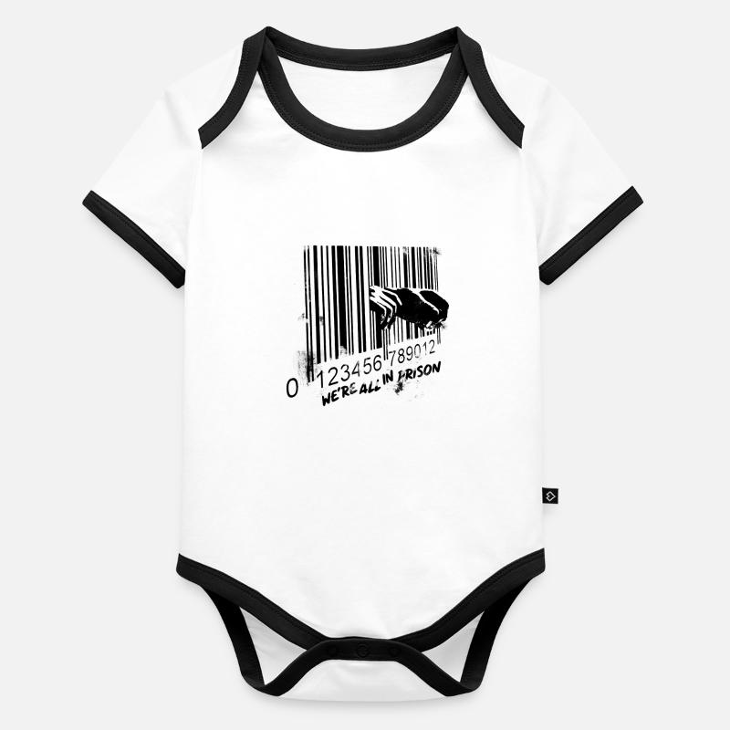 Nous sommes tous dans la prison Graffiti - graffiti code à barres Body Bébé bio contrasté manches courtes