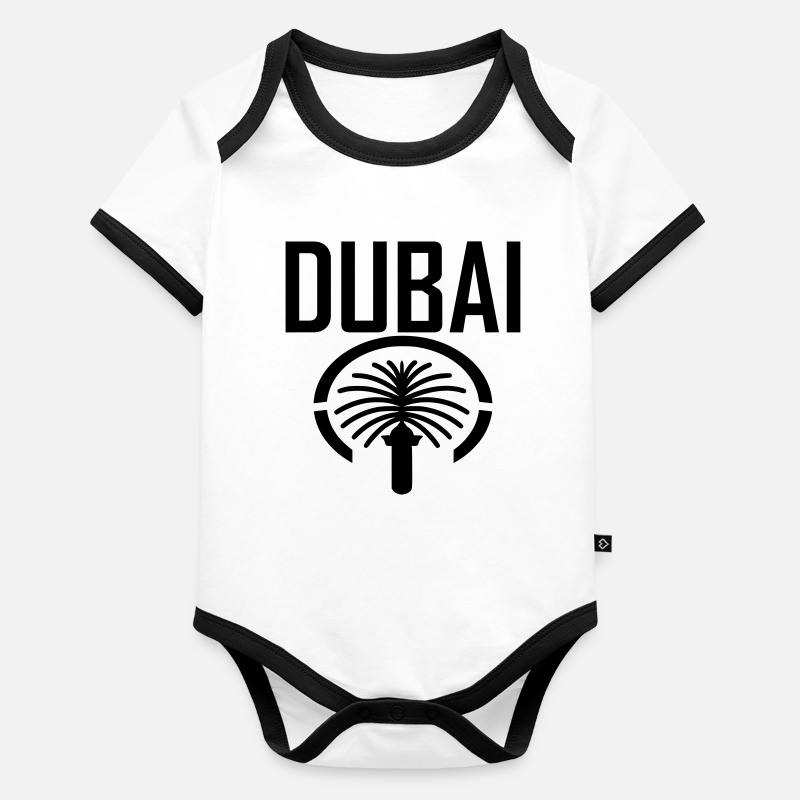 Dubai Palm Body Bébé bio contrasté manches courtes