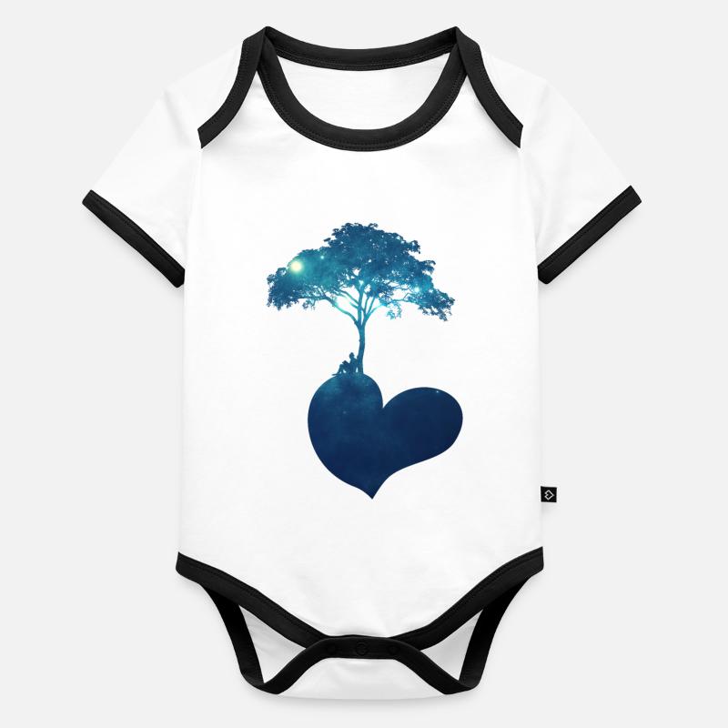 Booklovers Starry night Baby Bio-Kurzarm-Kontrastbody