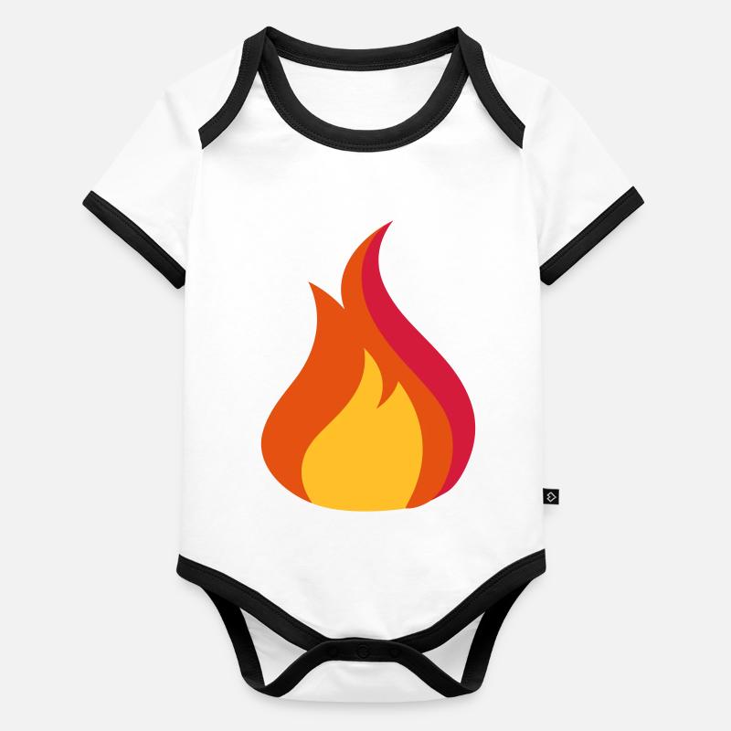 feu Body Bébé bio contrasté manches courtes