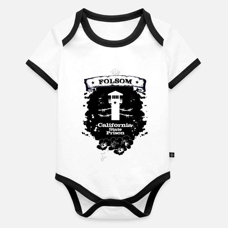 Folsom Prison Body Bébé bio contrasté manches courtes