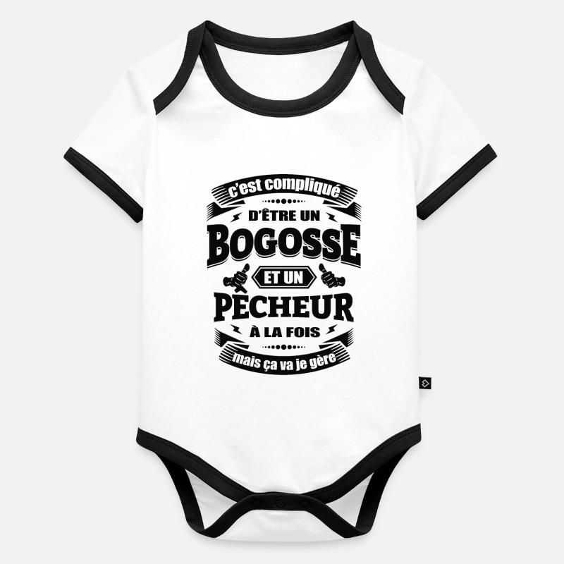 BOGOSSE ET PÊCHEUR Body Bébé bio contrasté manches courtes