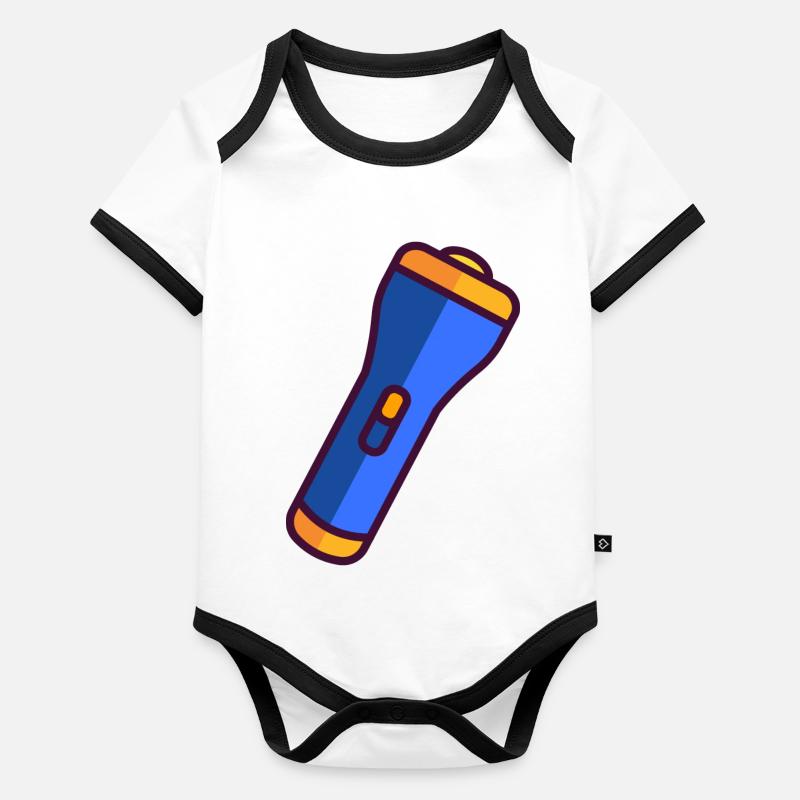 Lampe de poche Body Bébé bio contrasté manches courtes