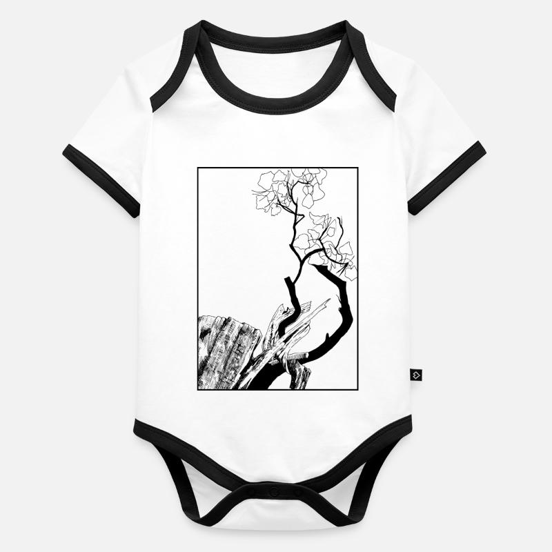 arbre sacré Body Bébé bio contrasté manches courtes