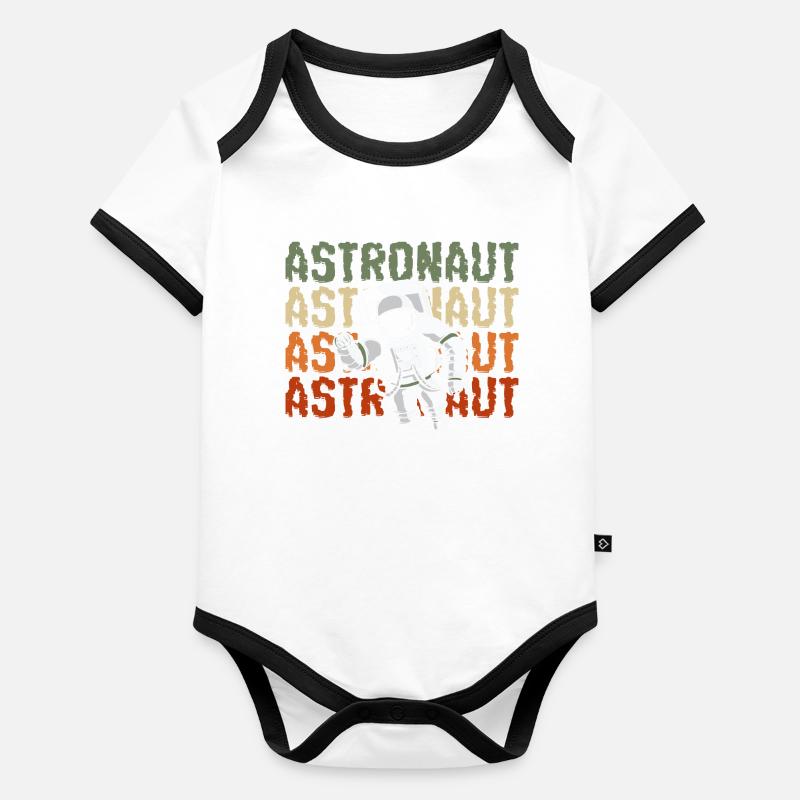 Fusée de la navette spatiale Body Bébé bio contrasté manches courtes