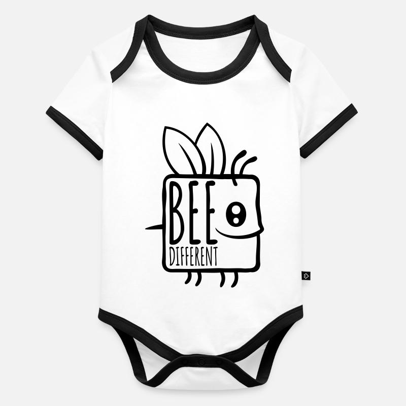 bee different Spruch Zitat Baby Bio-Kurzarm-Kontrastbody
