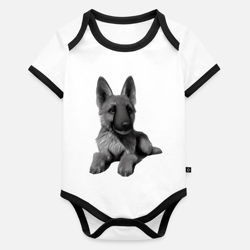 Berger allemand Propriétaire de chiot Body Bébé bio contrasté manches courtes