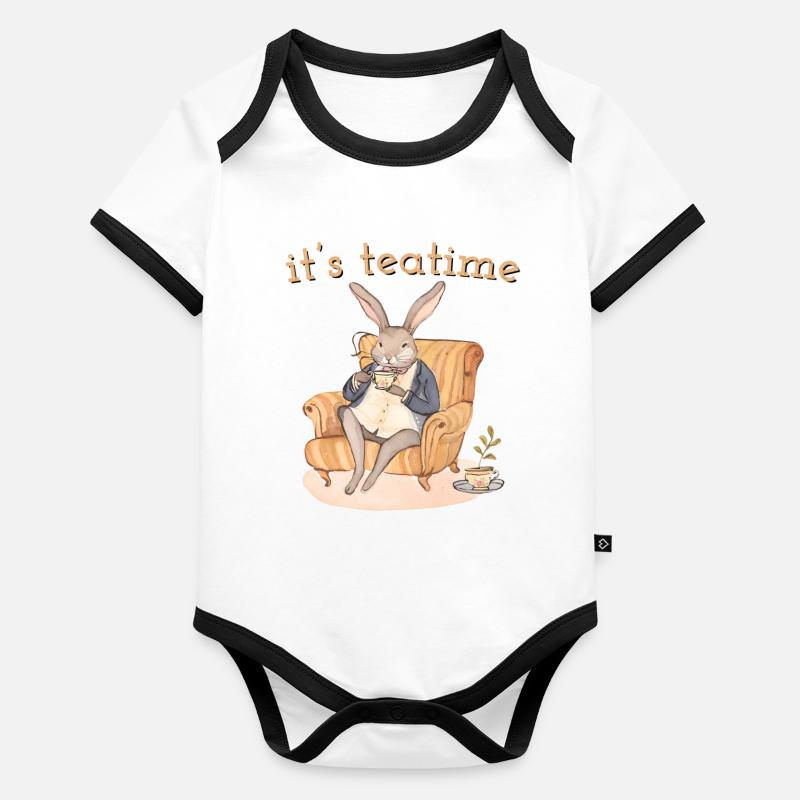 Rabbit Helene: Tea break in elegance Organic Baby Contrasting Bodysuit