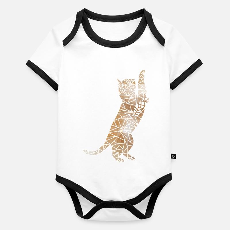 Chat de jeu géométrique Body Bébé bio contrasté manches courtes