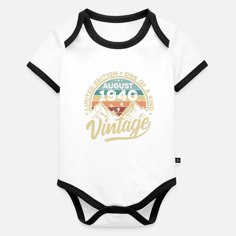Geburtstag August 1940 Geburtstagsgeschenk August Baby Bio-Kurzarm-Kontrastbody