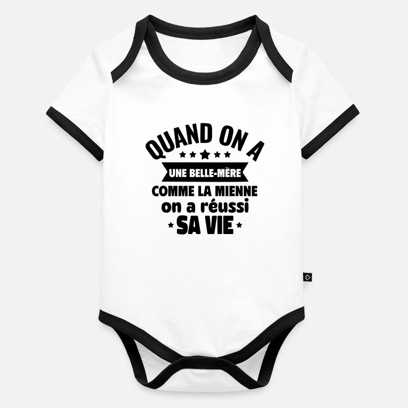 Une belle-mère comme la mienne Body Bébé bio contrasté manches courtes